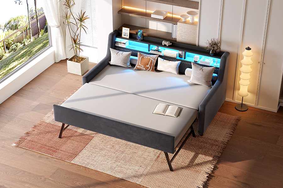 4857-1U SOFA COUVERT DE TISSU EN VELOURS Doux à Gorgne