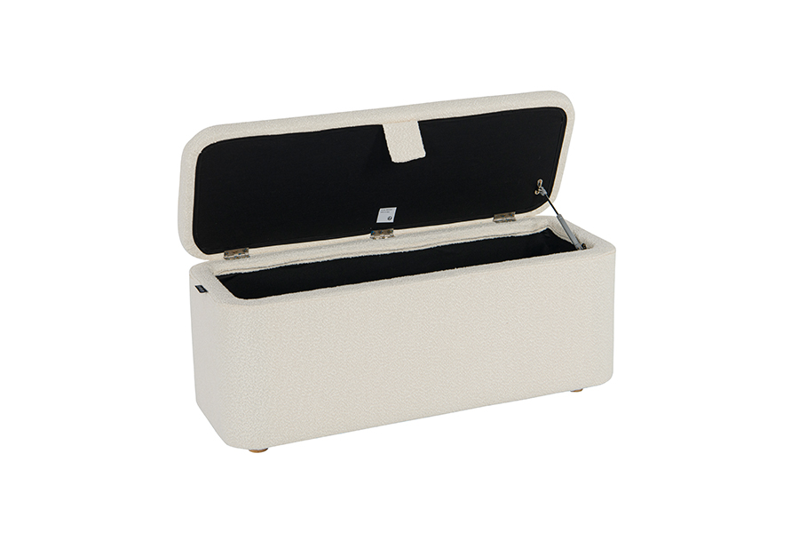 WSS977 Box Ottoman de Rangement en Toison d'Agneau Rembourré Rembourré