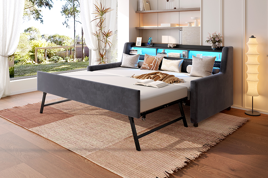 4857-1U SOFA COUVERT DE TISSU EN VELOURS Doux à Gorgne