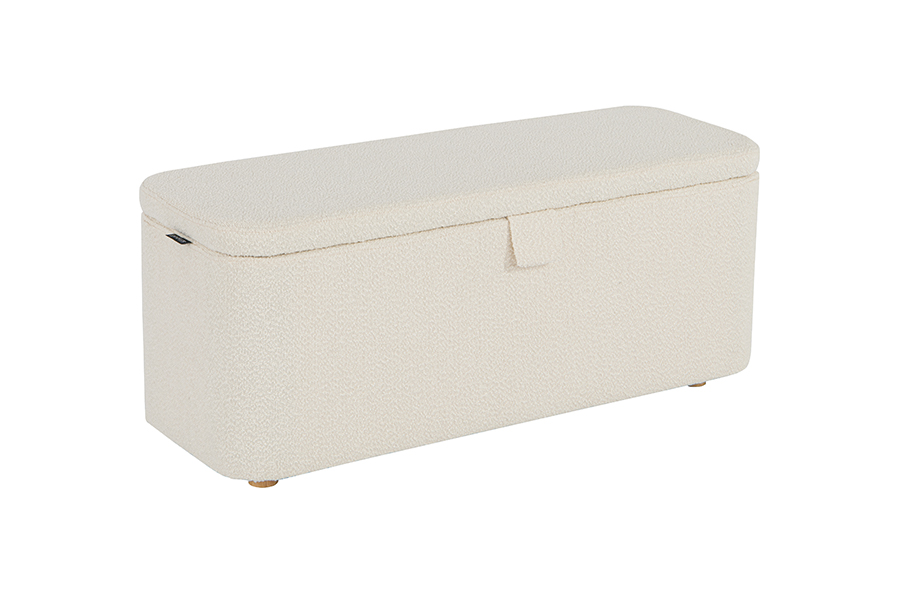 WSS977 Box Ottoman de Rangement en Toison d'Agneau Rembourré Rembourré