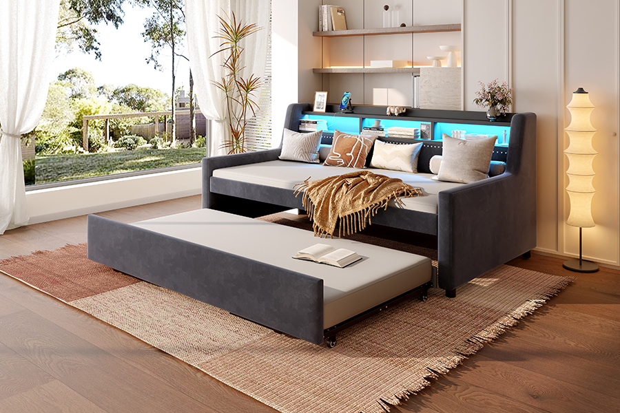 4857-1U SOFA COUVERT DE TISSU EN VELOURS Doux à Gorgne