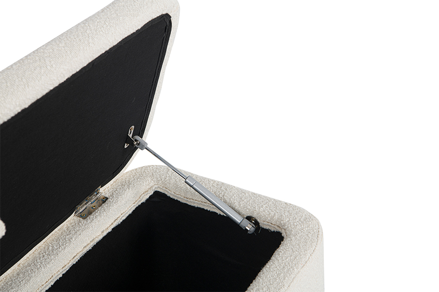 WSS977 Box Ottoman de Rangement en Toison d'Agneau Rembourré Rembourré