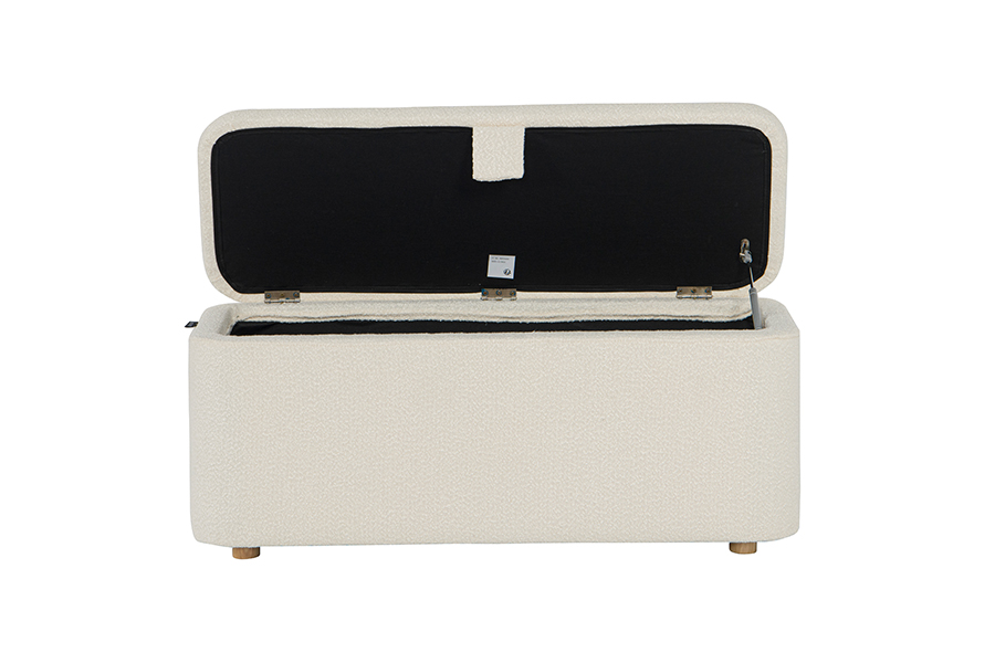 WSS977 Box Ottoman de Rangement en Toison d'Agneau Rembourré Rembourré