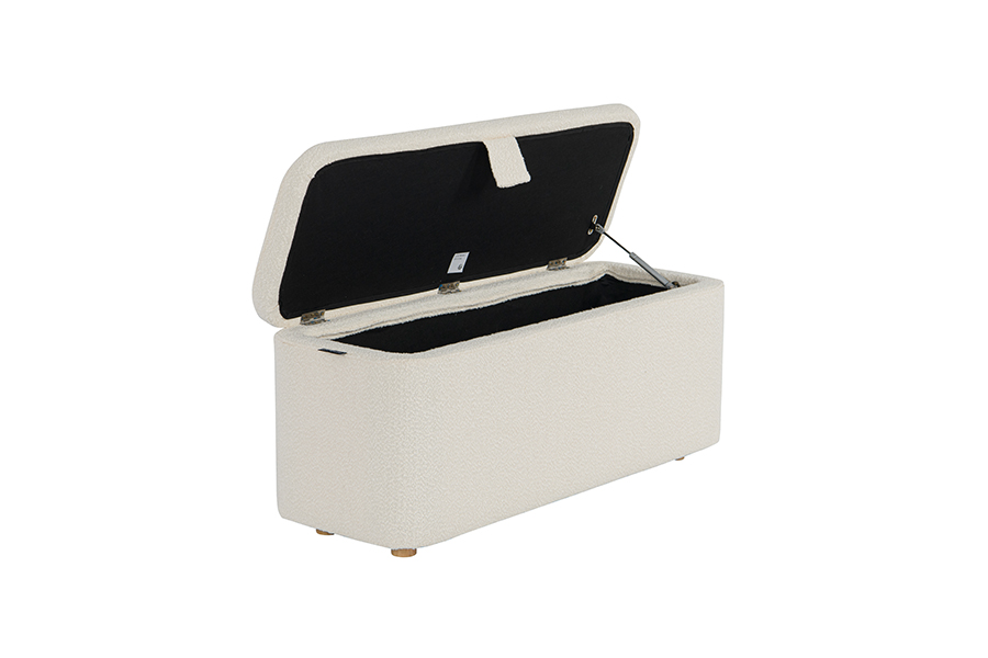 WSS977 Box Ottoman de Rangement en Toison d'Agneau Rembourré Rembourré
