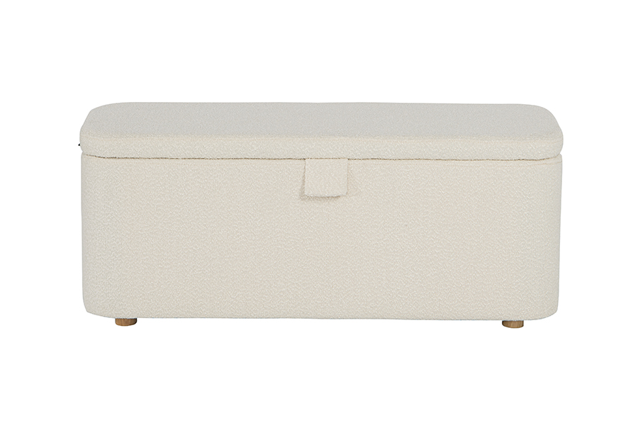WSS977 Box Ottoman de Rangement en Toison d'Agneau Rembourré Rembourré