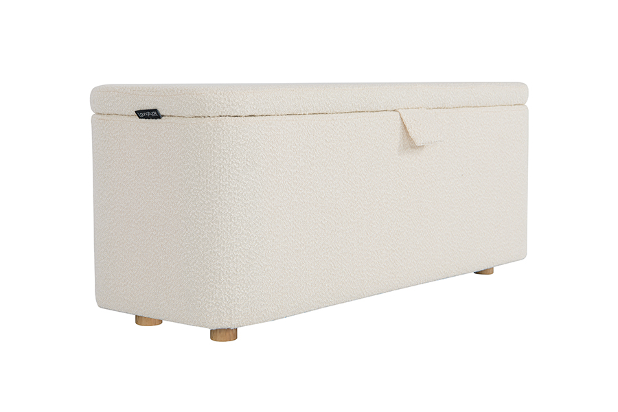 WSS977 Box Ottoman de Rangement en Toison d'Agneau Rembourré Rembourré