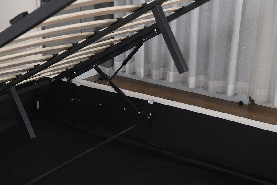 Tête de lit incurvée en bois 5032-1G, cadre de lit rembourré à LED