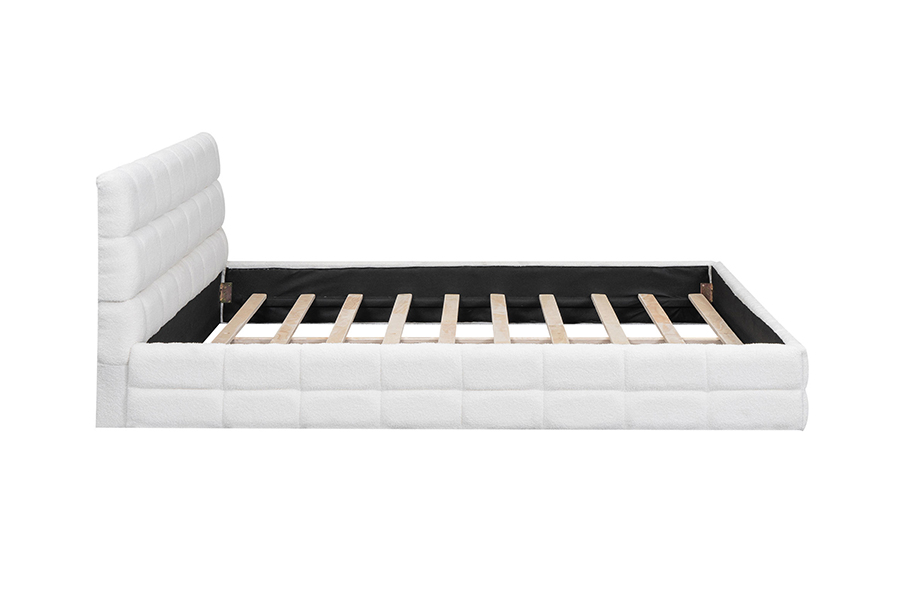 Cadre de lit rembourré superposé gigogne de lit de plate-forme réglable de tissu de peluche de N20
