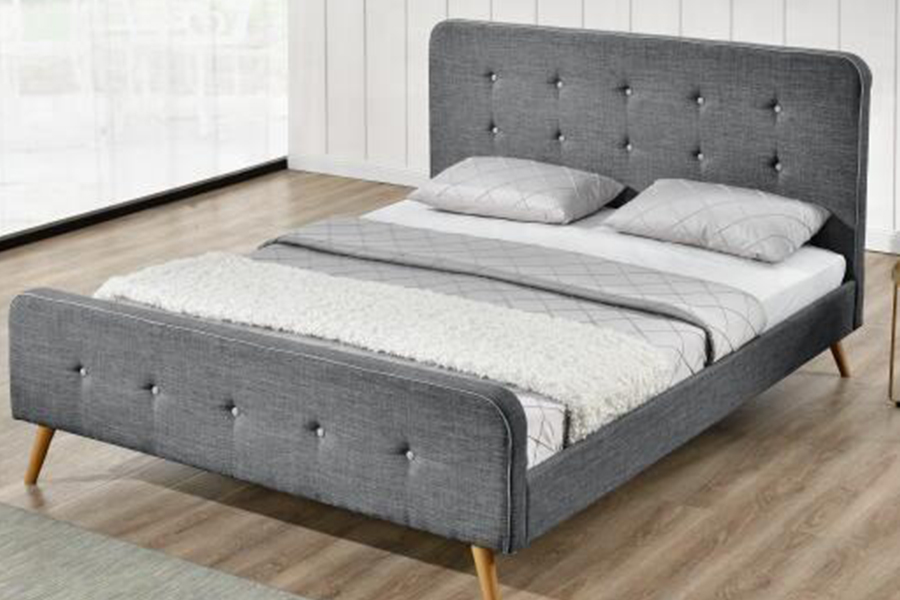 Cadre de lit en tissu de lin 1161, lit rembourré à haute durabilité