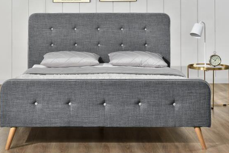 Cadre de lit en tissu de lin 1161, lit rembourré à haute durabilité