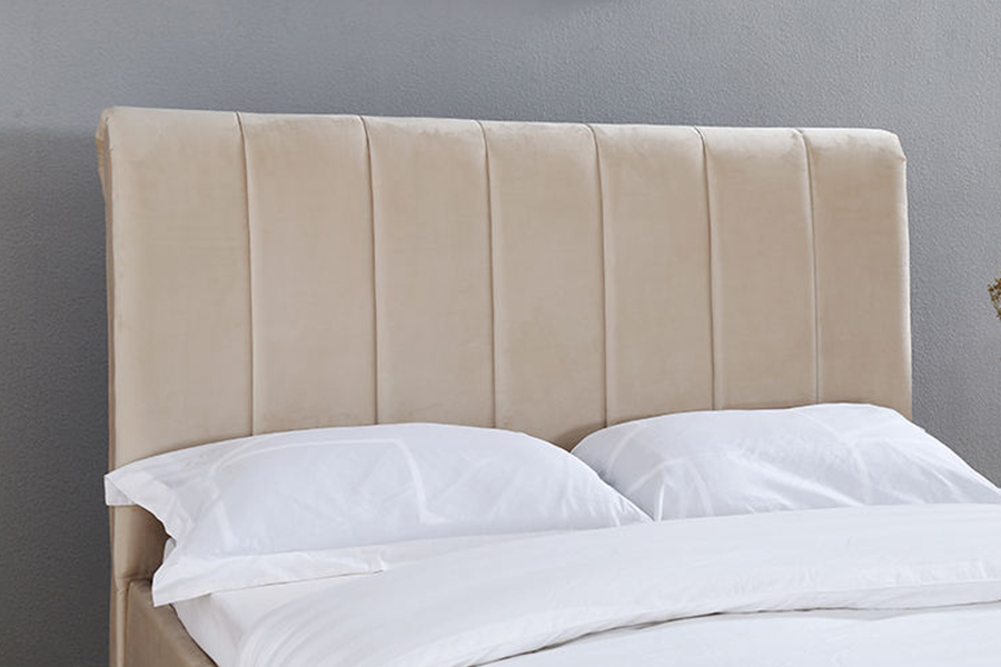 Tête de lit en tissu doux 1312, lit rembourré arrondi