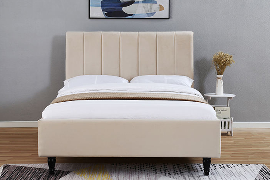 Tête de lit en tissu doux 1312, lit rembourré arrondi