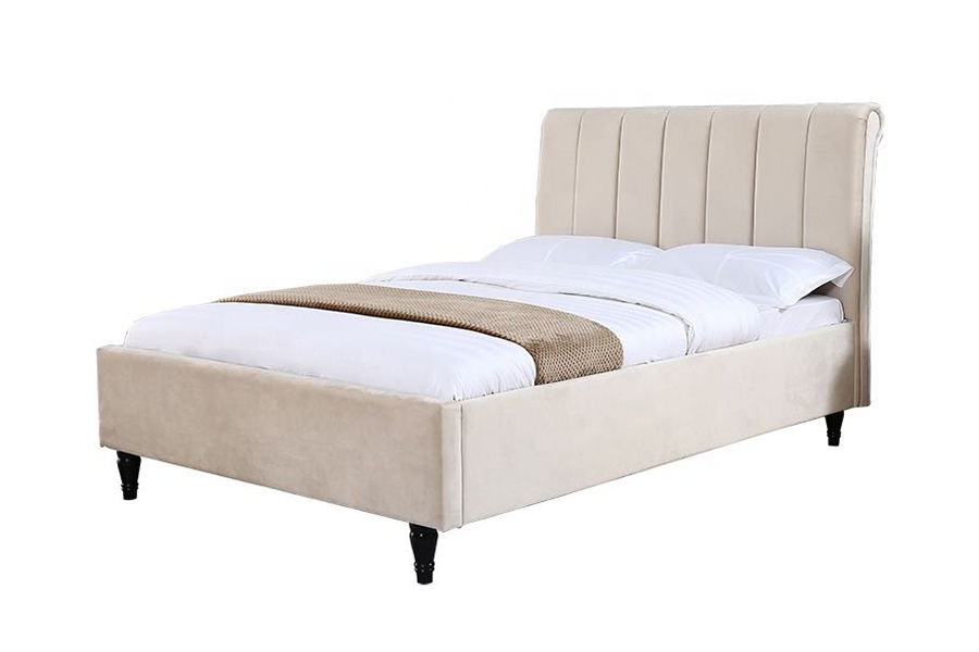 Tête de lit en tissu doux 1312, lit rembourré arrondi