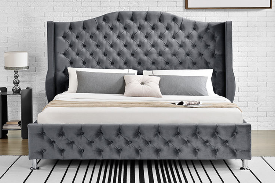 1268 Lit rembourré en tissu de style luxueux