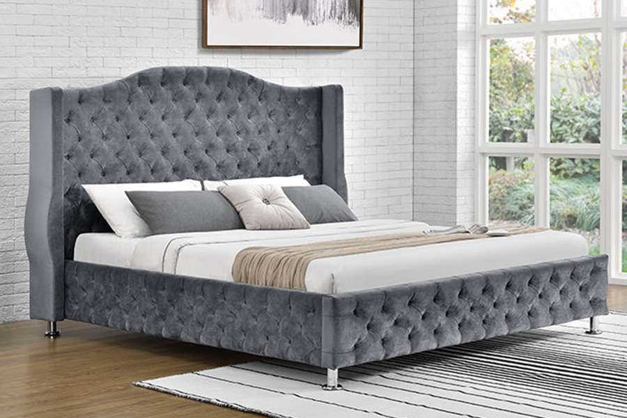 1268 Lit rembourré en tissu de style luxueux