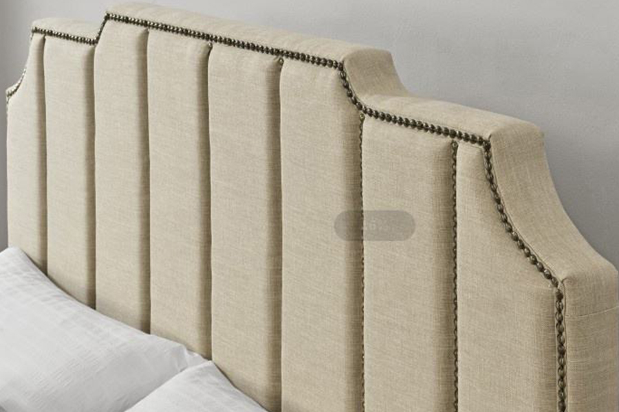 Lit rembourré avec cadre de lit double en tissu velours 1205
