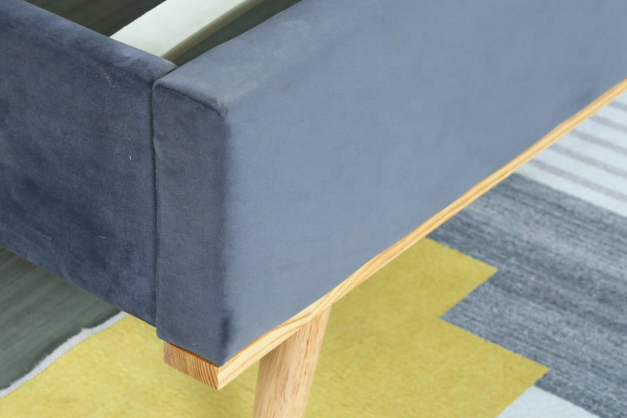 1457 Dernier lit rembourré en velours au design simple et moderne