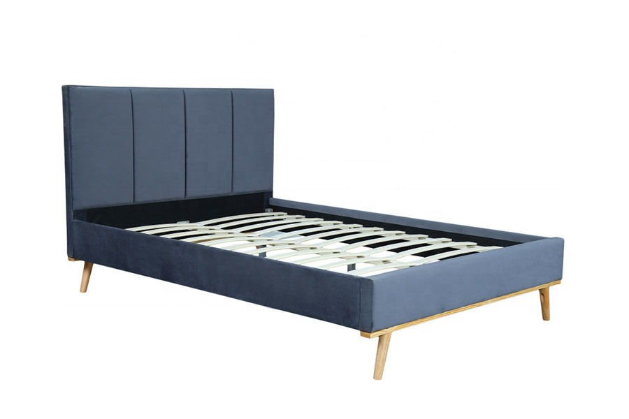 1457 Dernier lit rembourré en velours au design simple et moderne
