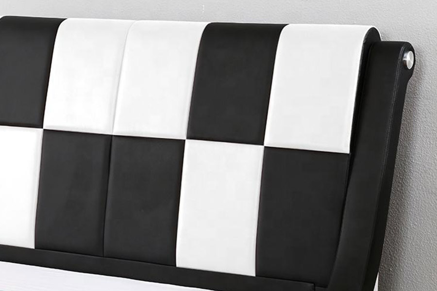 1443 Lit rembourré en cuir synthétique PU double king size