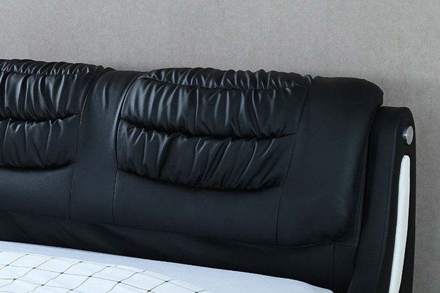 1441 Lit rembourré en cuir au design minimaliste moderne