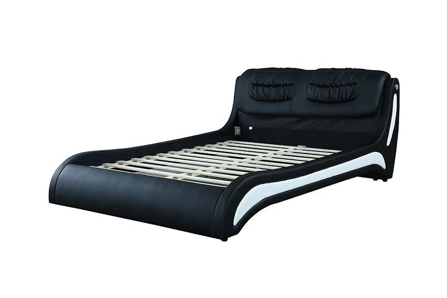 1441 Lit rembourré en cuir au design minimaliste moderne