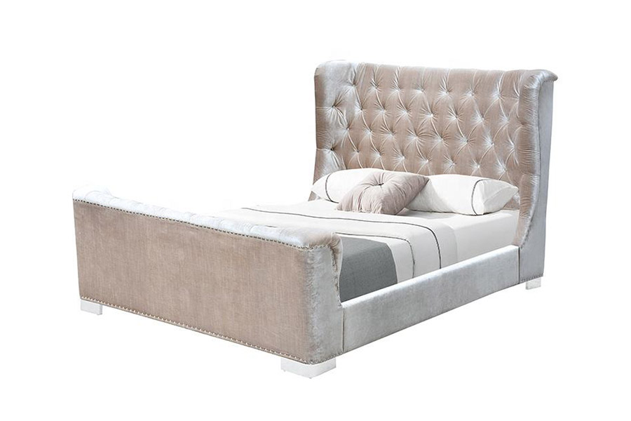 Tête de lit capitonnée 1402, lit rembourré à lattes en bois souple