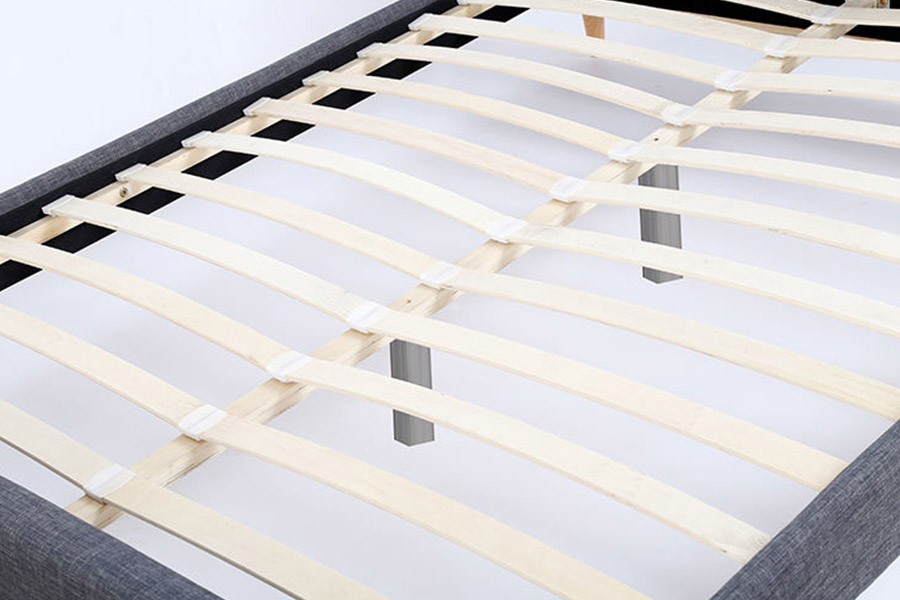 1380 Lits Scandinaves Lit Rembourré En Tissu Gris Foncé
