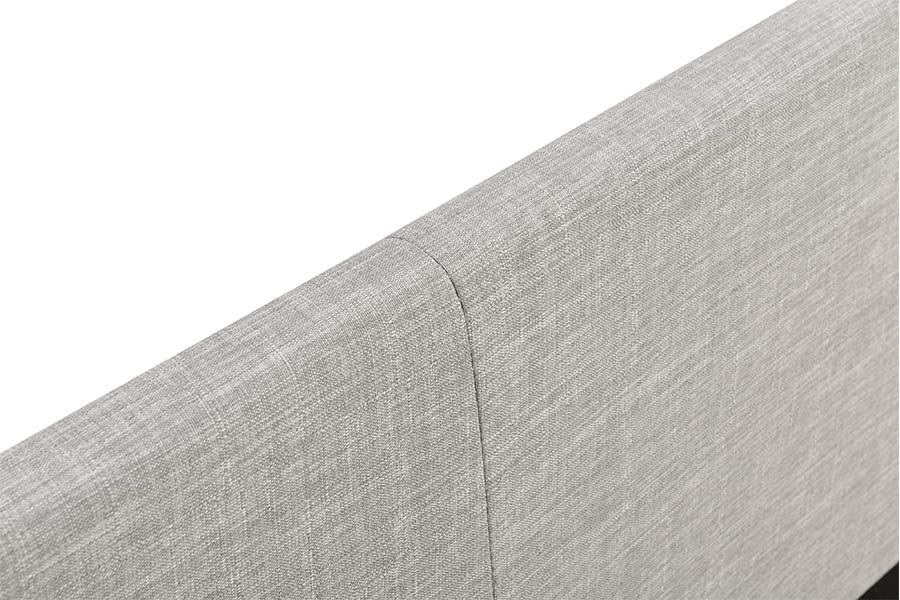 Lit rembourré en tissu de lin gris 1803, rembourrage doux