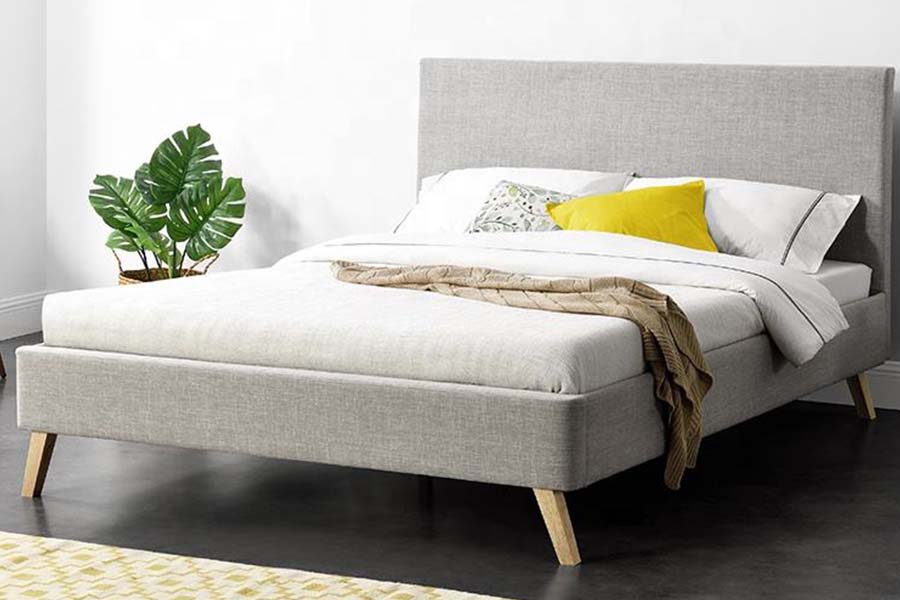1525 Lit rembourré à rembourrage doux avec cadre en bois double taille