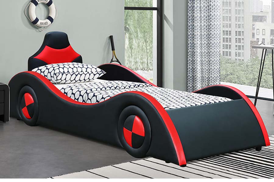 1510 Lits de voiture en cuir Cool Shape pour enfants