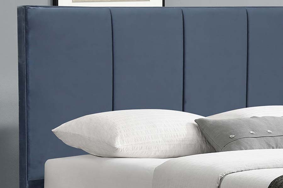 Lit double en tissu 1495, cadre de lit durable, lit rembourré