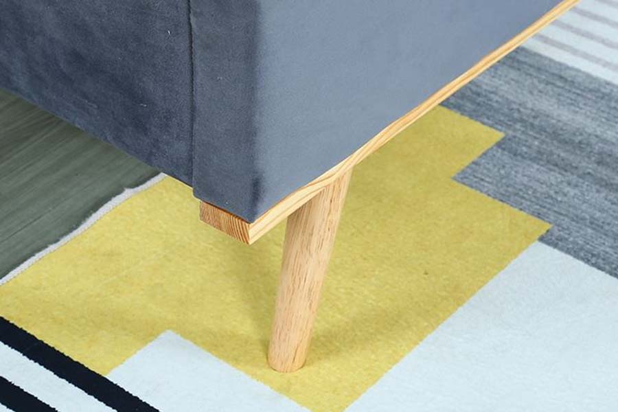 Lit double en tissu 1495, cadre de lit durable, lit rembourré