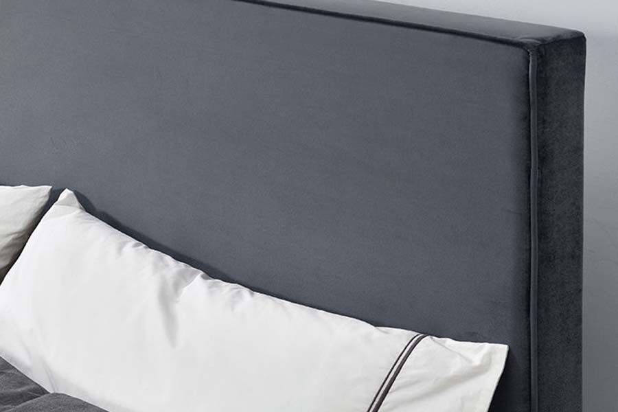 Lit plateforme en tissu velours coloré 1476, lit rembourré