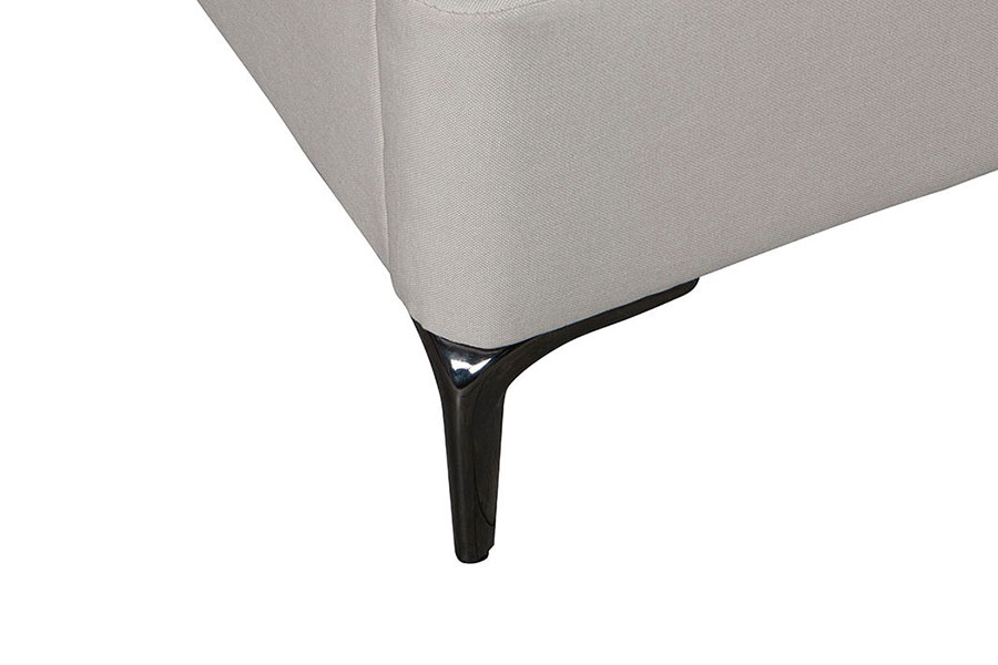 4266 Lit capitonné beige en lin avec tête de lit zippée