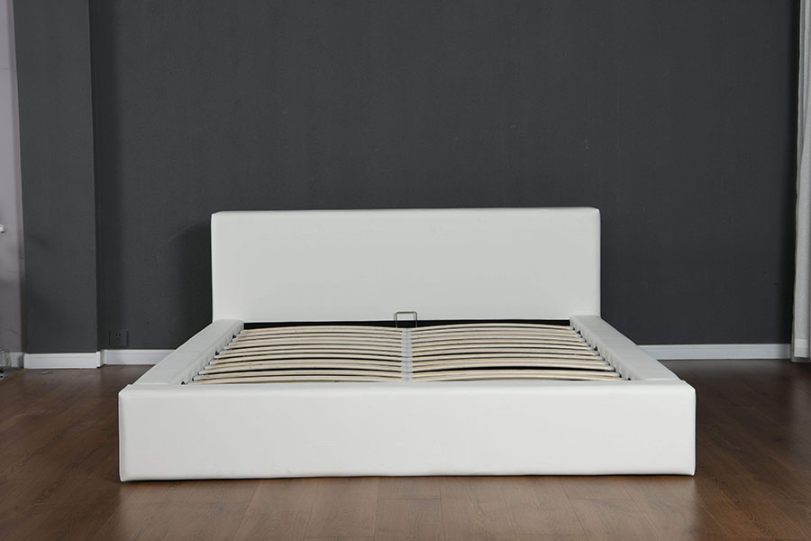 4246 Cadre de lit de rangement scandinave minimaliste en simili cuir