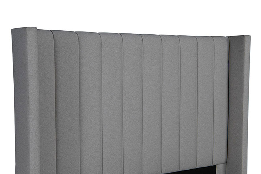 Cadre de lit rembourré avec rangement relevable en tissu de lin 4242