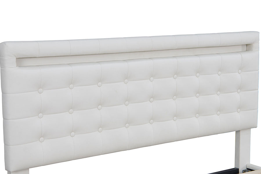 4209 Cadre de lit rembourré à LED réglable king-size