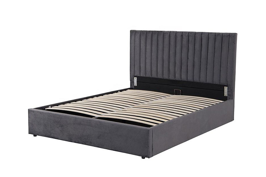 Cadre de lit de rangement ottoman en velours de luxe léger 4088