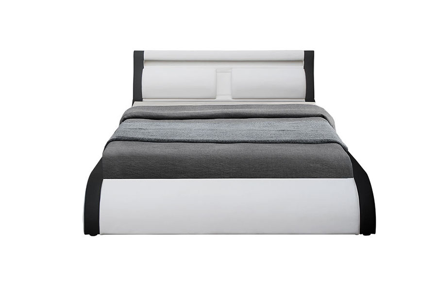 1175-1G Coussin Soft LED Ascenseur à gaz Ottoman Lit en cuir PU