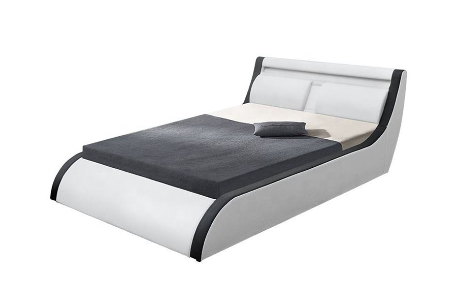 1175-1G Coussin Soft LED Ascenseur à gaz Ottoman Lit en cuir PU