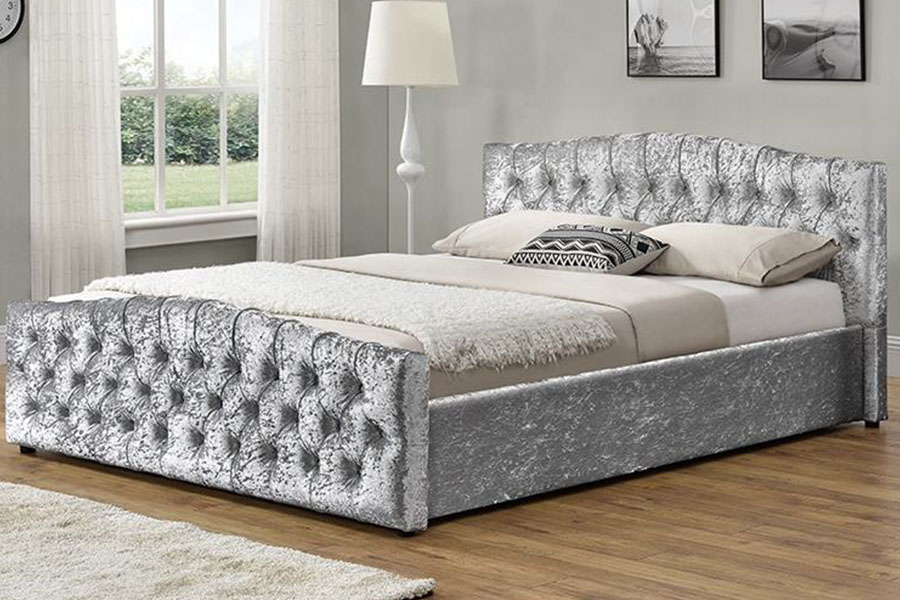 Lit de rangement à panneau souple Ottoman avec vérin à gaz en tissu de lin 1173G