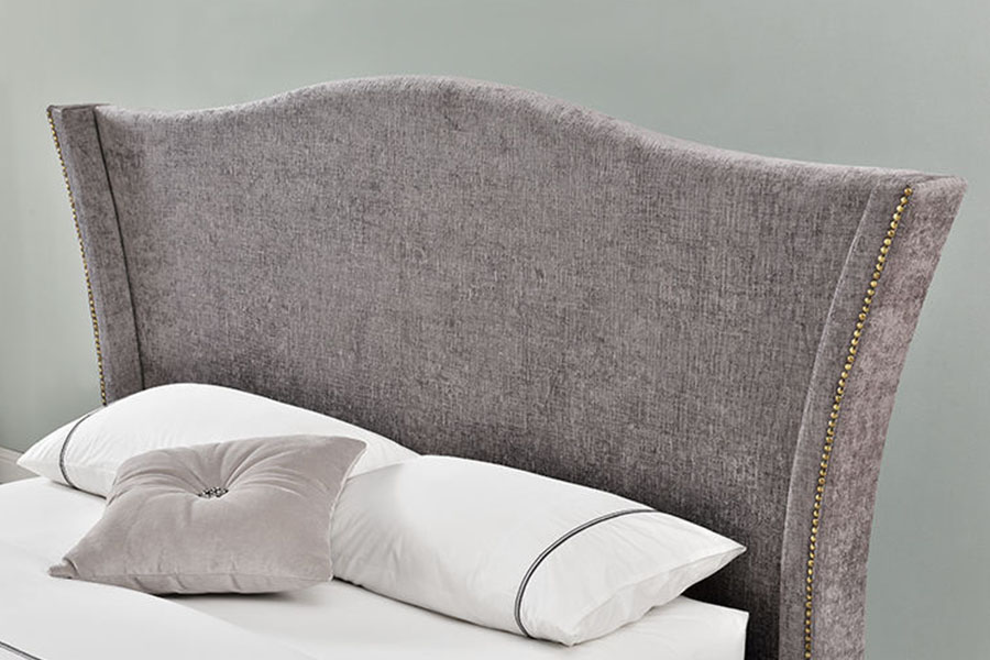 Cadre de lit de rangement avec ascenseur à gaz en tissu de lin à couronne classique 1206G