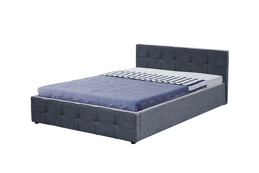 Cadre de lit de rangement ottoman rembourré en tissu avec tête de lit à panneau 1295G