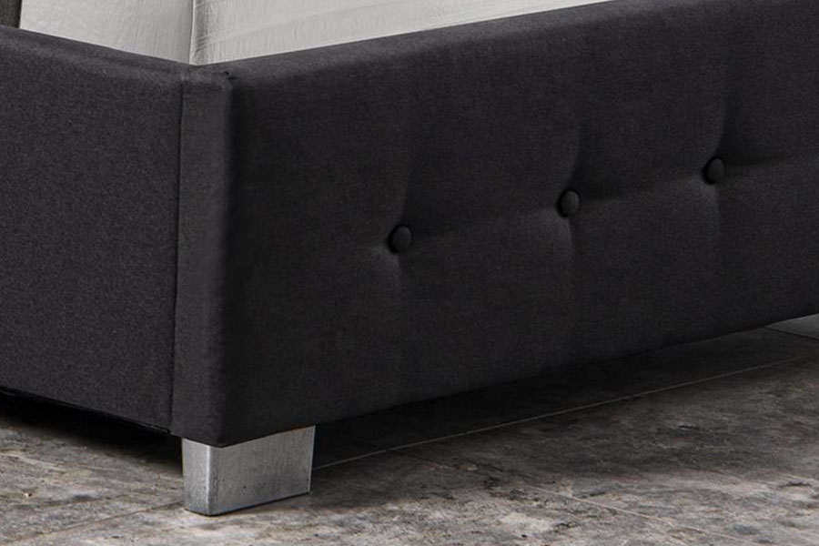 Cadre de lit ottoman simple rembourré en bois massif à boutons capitonnés 1286G