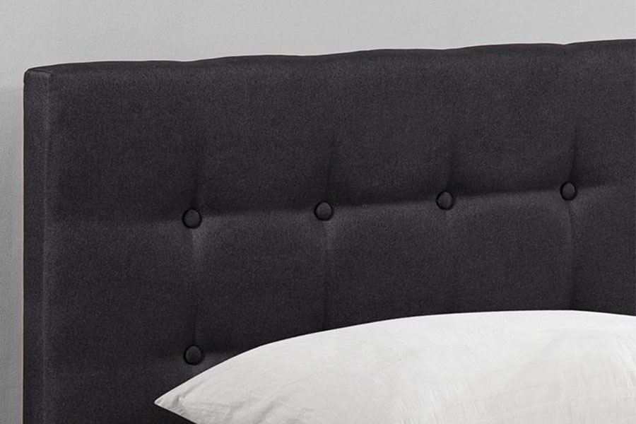 Cadre de lit ottoman simple rembourré en bois massif à boutons capitonnés 1286G