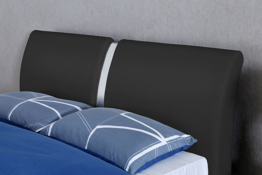 Cadre de lit rembourré avec rangement pour chambre à coucher, pouf en similicuir multi-tailles 1285G