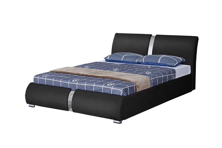 Cadre de lit rembourré avec rangement pour chambre à coucher, pouf en similicuir multi-tailles 1285G