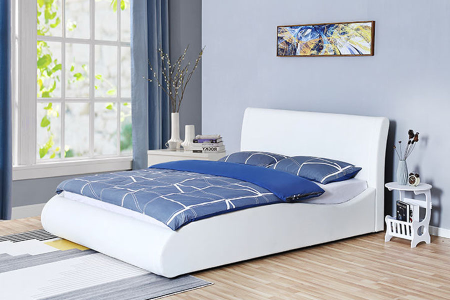 Cadre de lit de rangement pour chambre à coucher, en similicuir, à tête de lit souple, avec ascenseur à gaz, 1280G