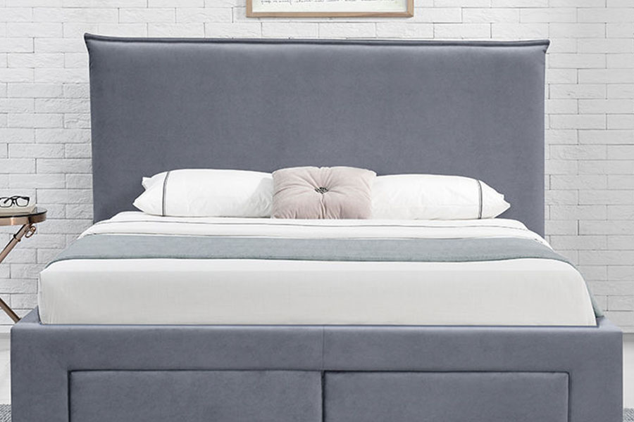Cadre de lit avec rangement pour grand lit en cuir PU sans ressorts 1243D